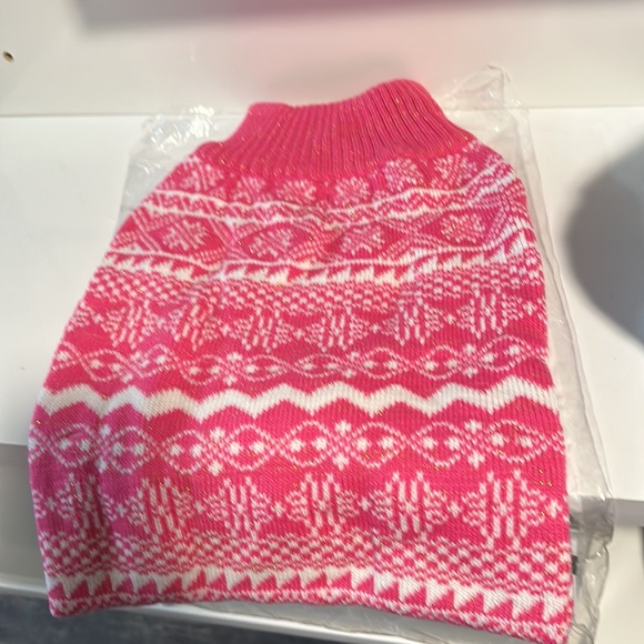 Blueberry Pet Tinsel Knit Fair Isle Sweater - Picture 1 of 5